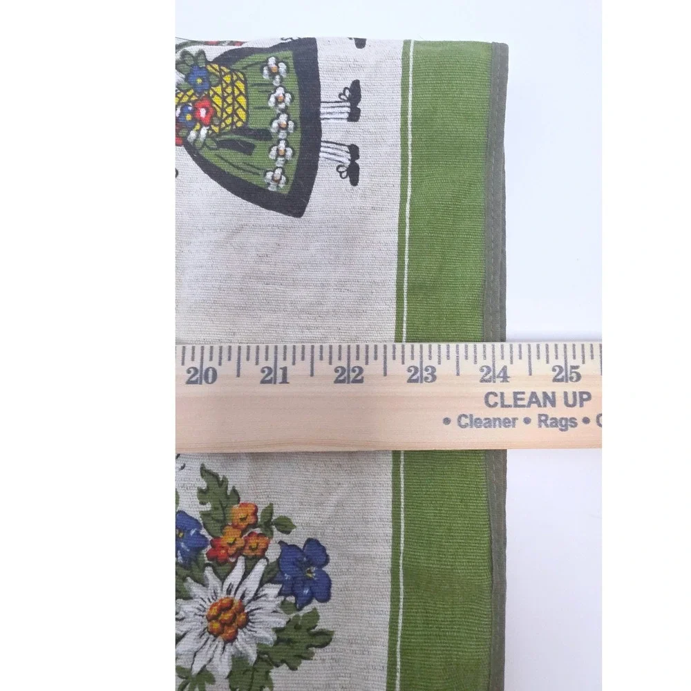 Vintage‎ Nagel Piepmatz West Germany Folk Art Placemat Linen Blend Green 24x24